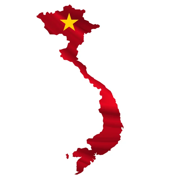 Vietnam Bandera mapa icono — Vector de stock